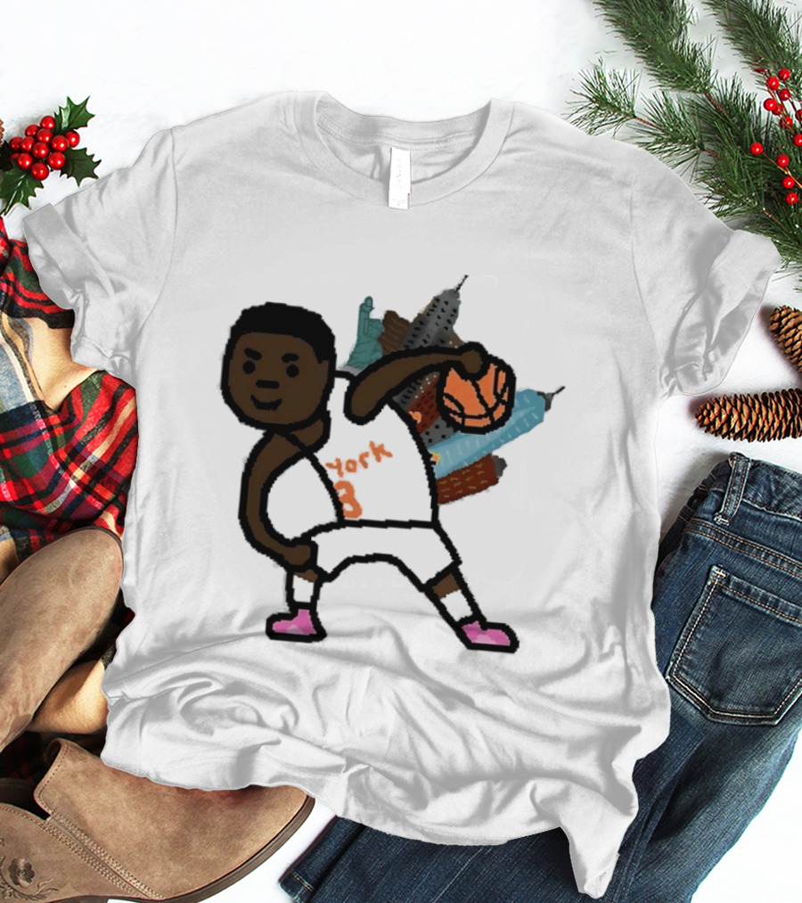 OG Anunoby New York Knicks Basketball Player Skyline T-Shirt