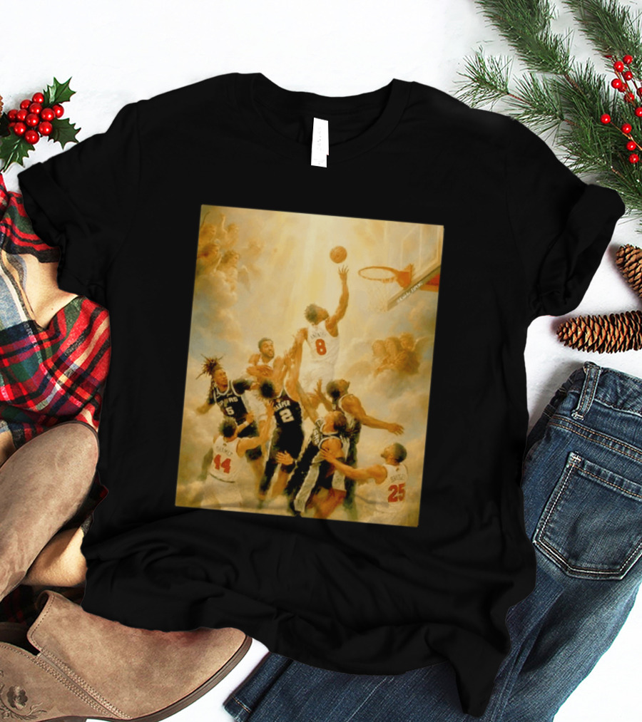 OG Anunoby Dunking New York Knicks Vs San Antonio Spurs High Renaissance Basketball Duel T-Shirt