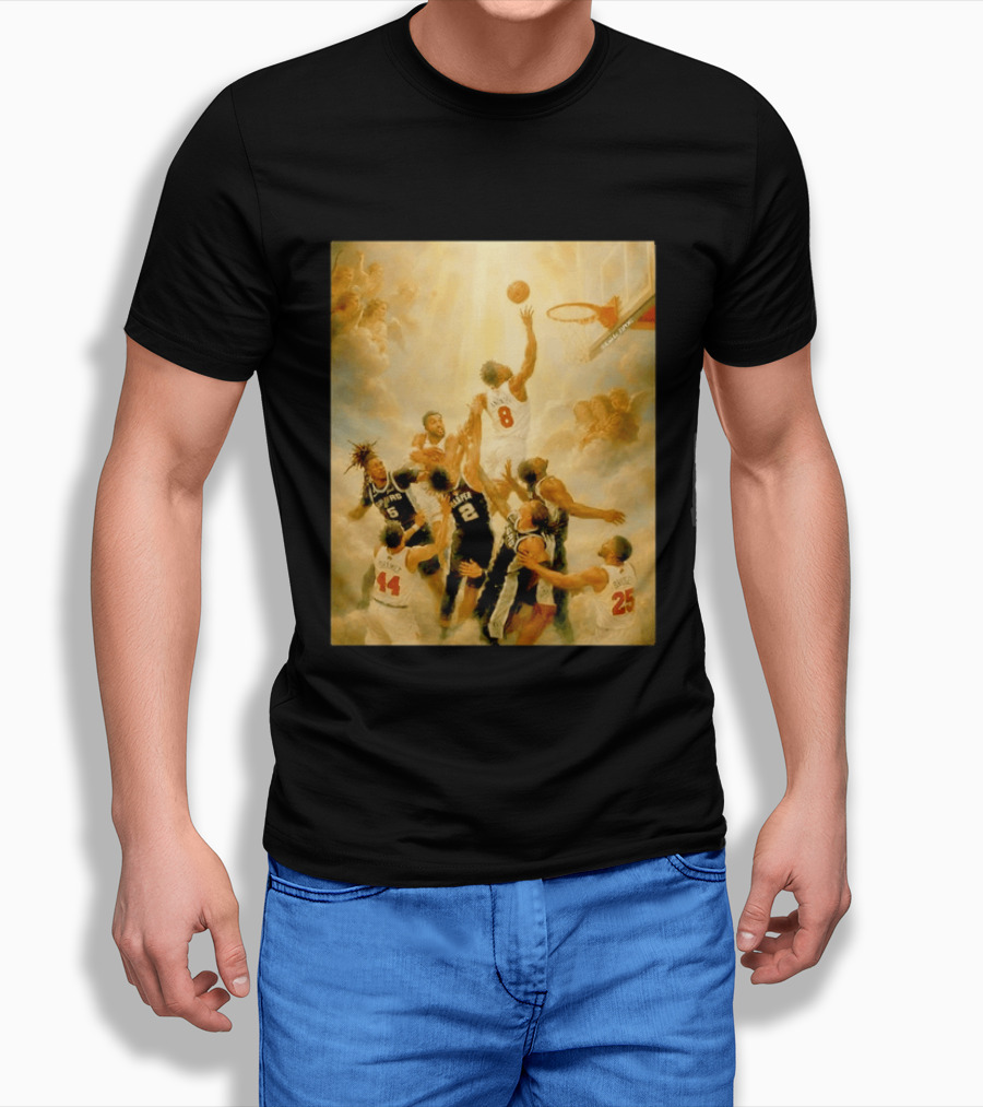 OG Anunoby Dunking New York Knicks Vs San Antonio Spurs High Renaissance Basketball Duel T-Shirt