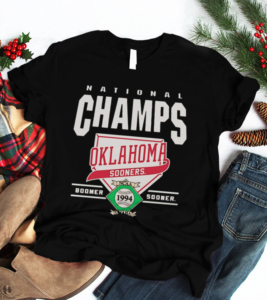 Oklahoma Sooners 1994 NCAA Baseball National Champs Boomer Sooner T-Shirt