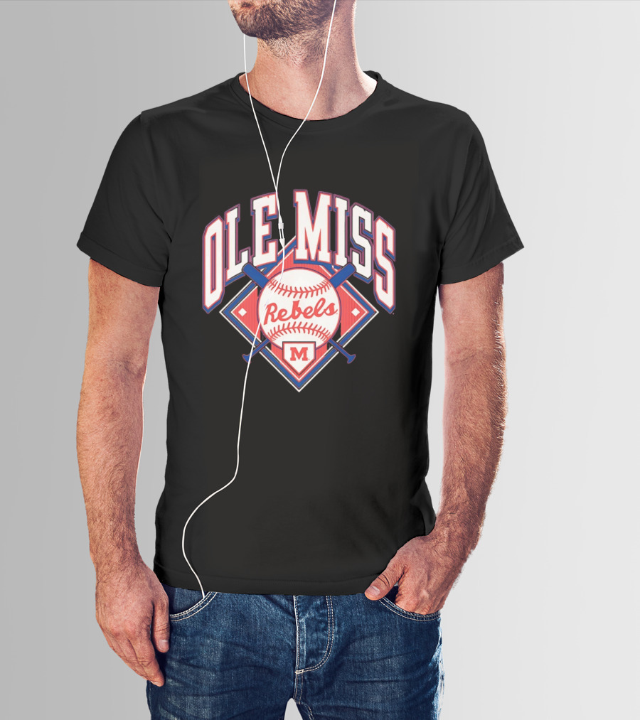 Ole Miss Rebels Baseball 2026 Team Merchandise Featuring Classic Logo And Red Baseball T-Shirt