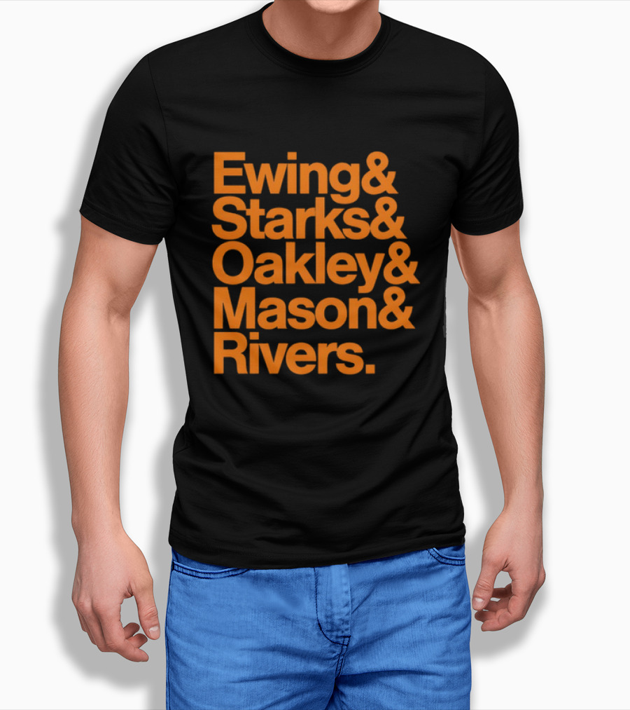 Ewing Starks Oakley Mason Rivers New York Knicks 1993 T-Shirt
