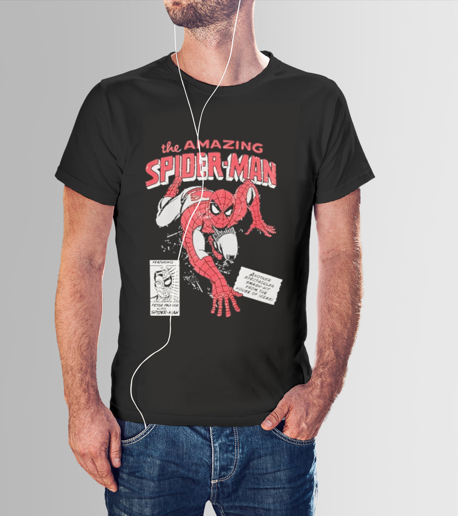 The Amazing Spider Man Peter Parker Dynamic Pose Iconic Comic T-Shirt
