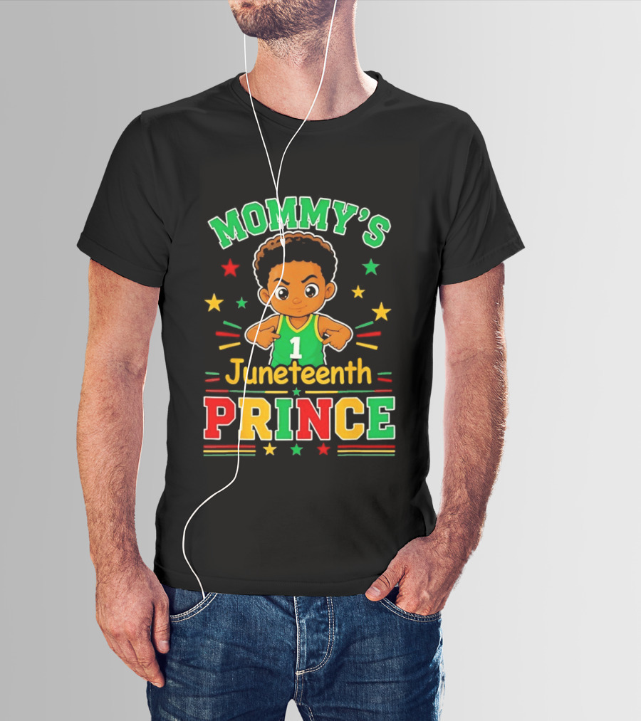 Mommy's Juneteenth Prince Little Boy Basketball Celebration Number One Kid T-Shirt