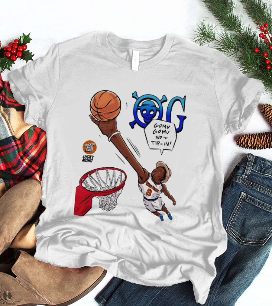 OG Anunoby X One Piece Luffy New York Knicks 2026 Gomu Gomu No Tip In Comic T-Shirt