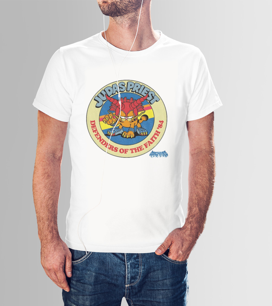 Judas Priest Defenders Of The Faith '84 Orange Cat T-Shirt