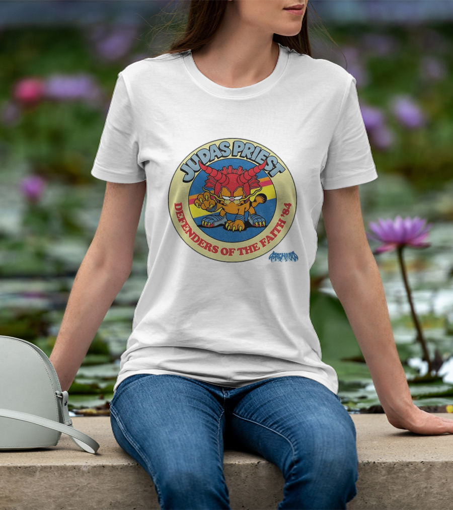 Judas Priest Defenders Of The Faith '84 Orange Cat T-Shirt