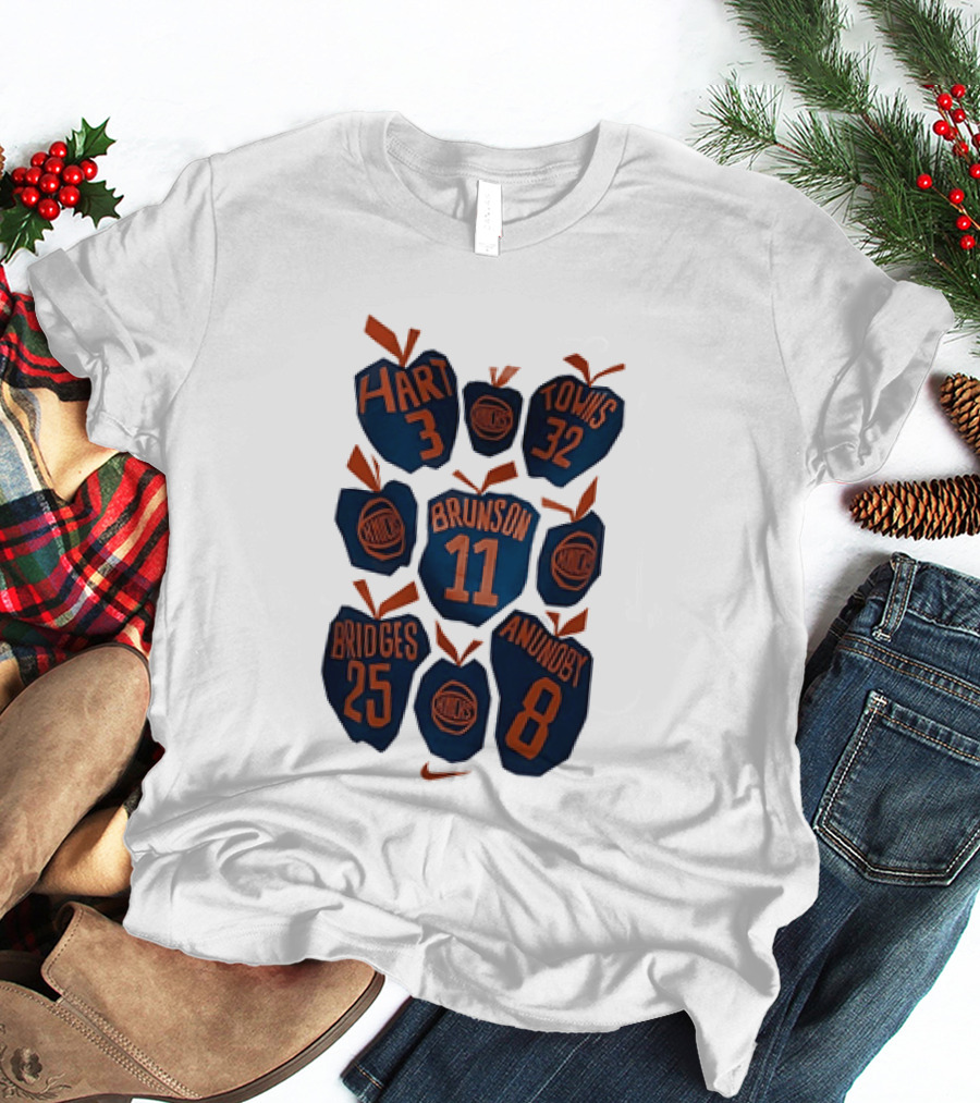 New York Knicks NBA Hart Brunson Towns Bridges Anunoby Big Apple Legends T-Shirt