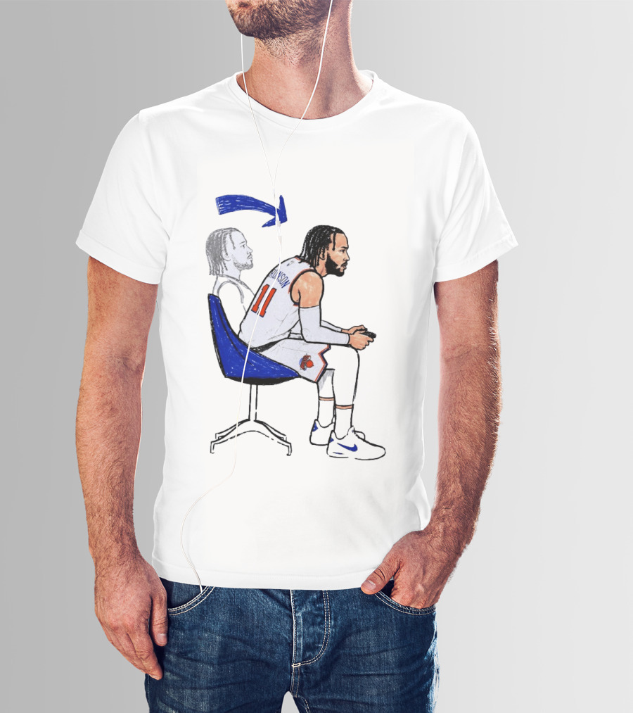 Jalen Brunson 11 Relaxed New York Knicks Cartoon T-Shirt