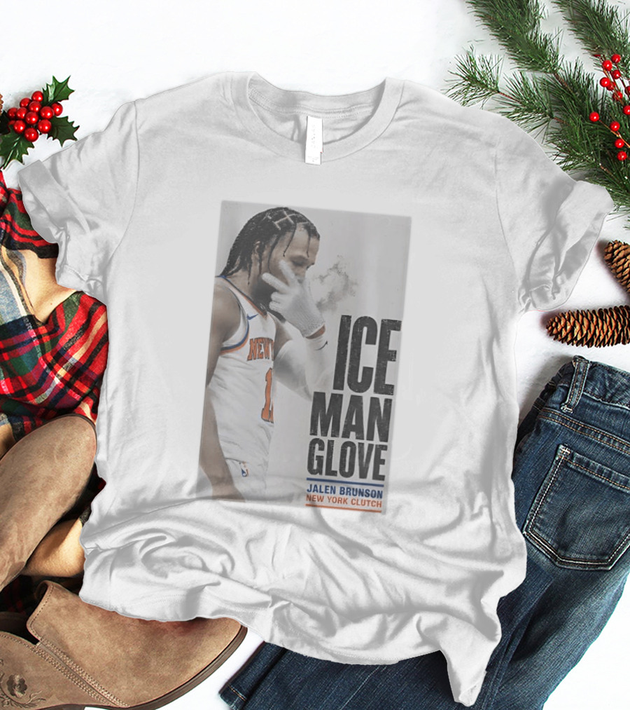 Jalen Brunson Ice Man Glove New York Knicks Clutch T-Shirt