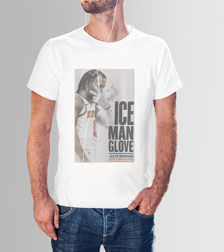 Jalen Brunson Ice Man Glove New York Knicks Clutch T-Shirt