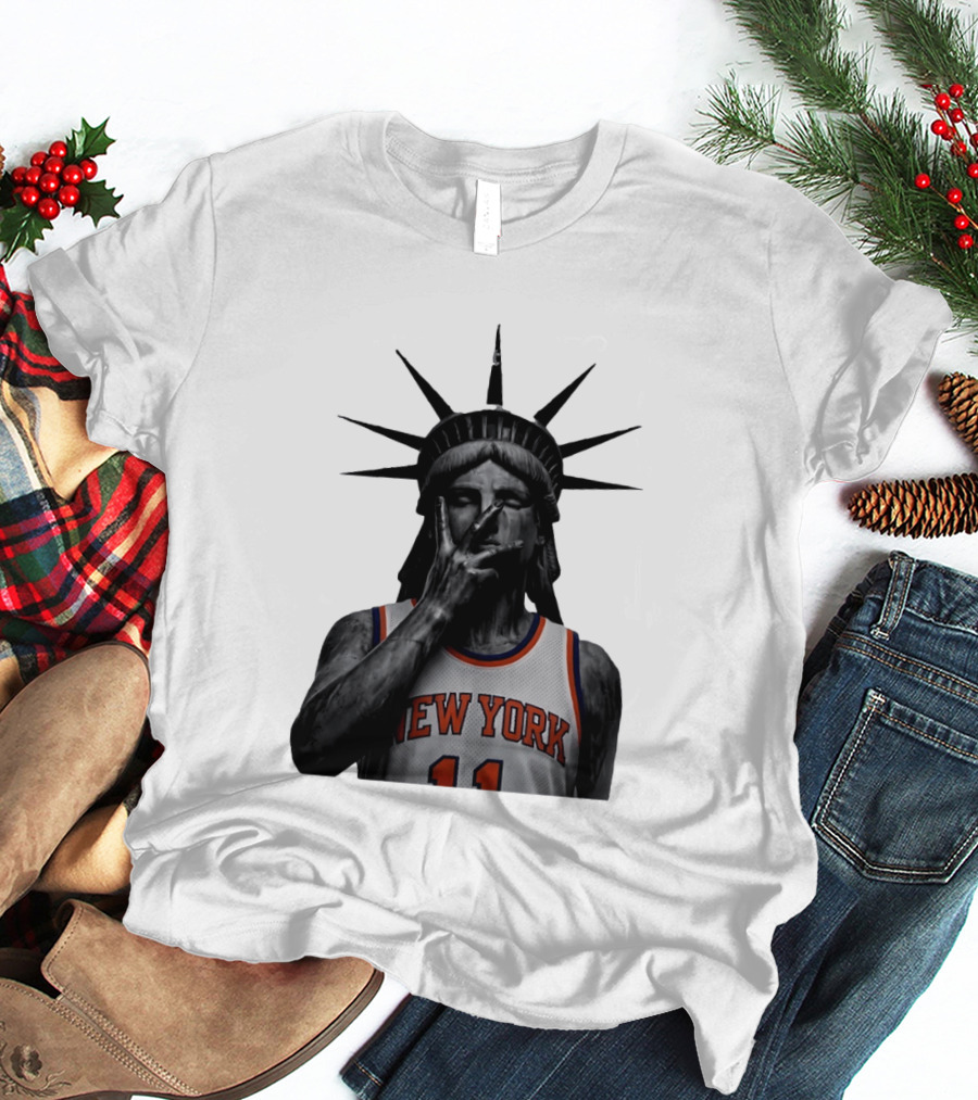 New York Knicks Jalen Brunson Statue Of Liberty Basketball Legend The Wait Is Over T-Shirt