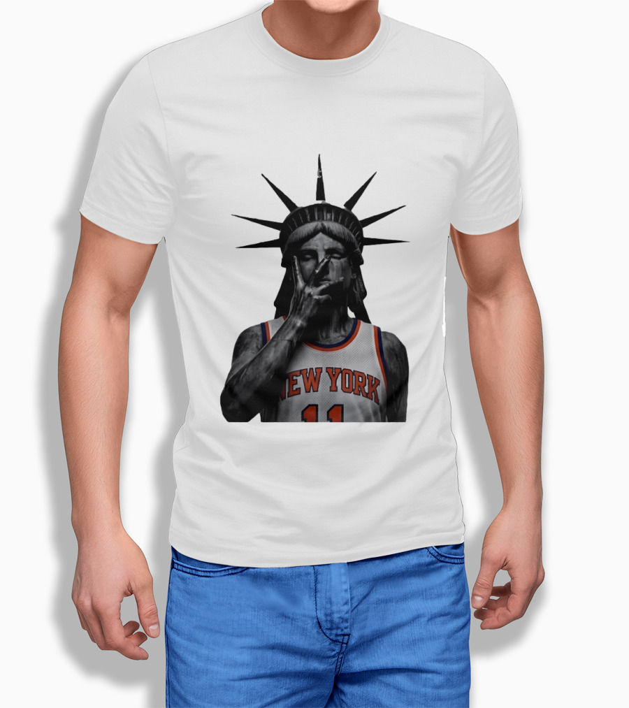New York Knicks Jalen Brunson Statue Of Liberty Basketball Legend The Wait Is Over T-Shirt