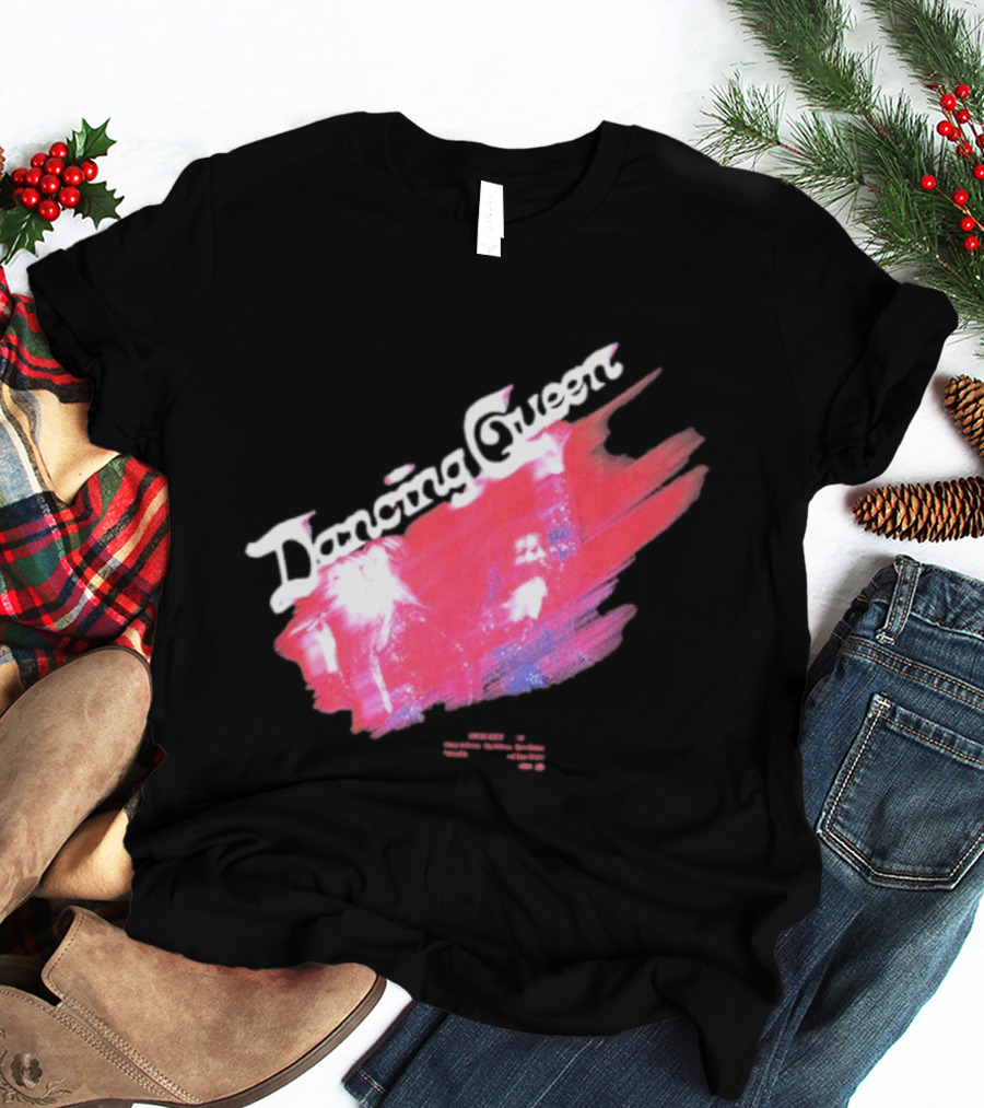 ABBA Dancing Queen Retro Red Brushstroke Photo T-Shirt