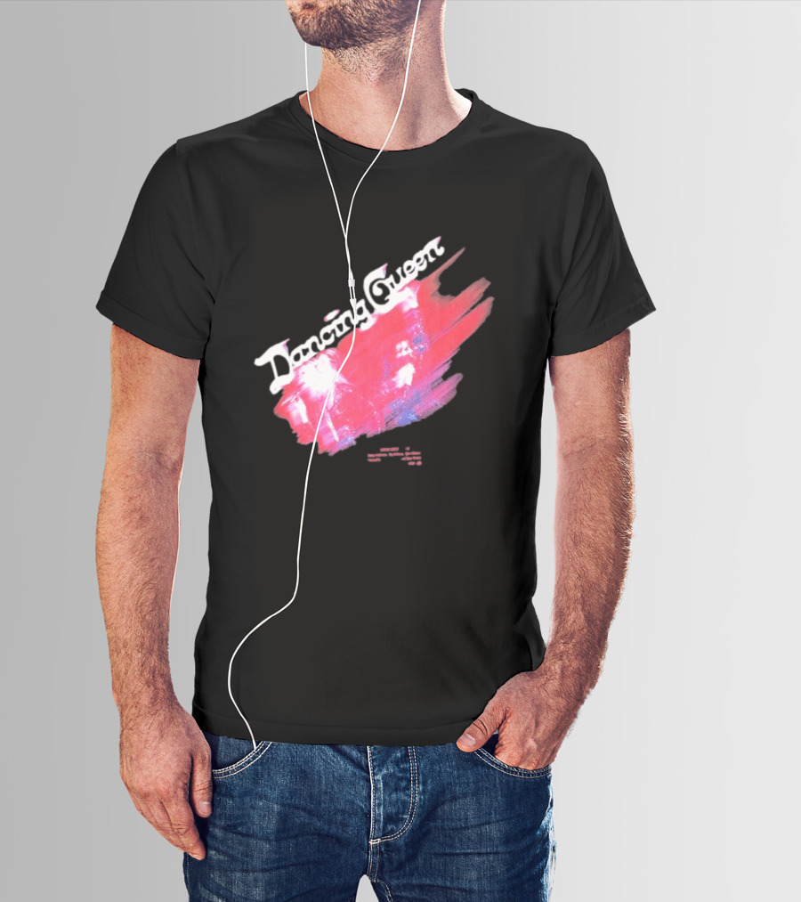 ABBA Dancing Queen Retro Red Brushstroke Photo T-Shirt