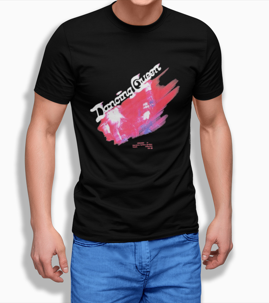 ABBA Dancing Queen Retro Red Brushstroke Photo T-Shirt