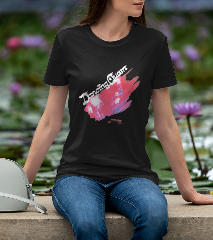 ABBA Dancing Queen Retro Red Brushstroke Photo T-Shirt
