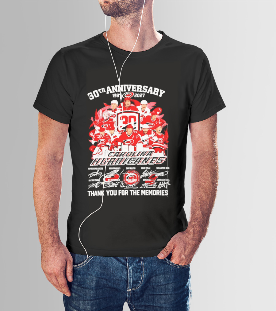 30th Anniversary Carolina Hurricanes 1997 2027 Thank You For The Memories T-Shirt