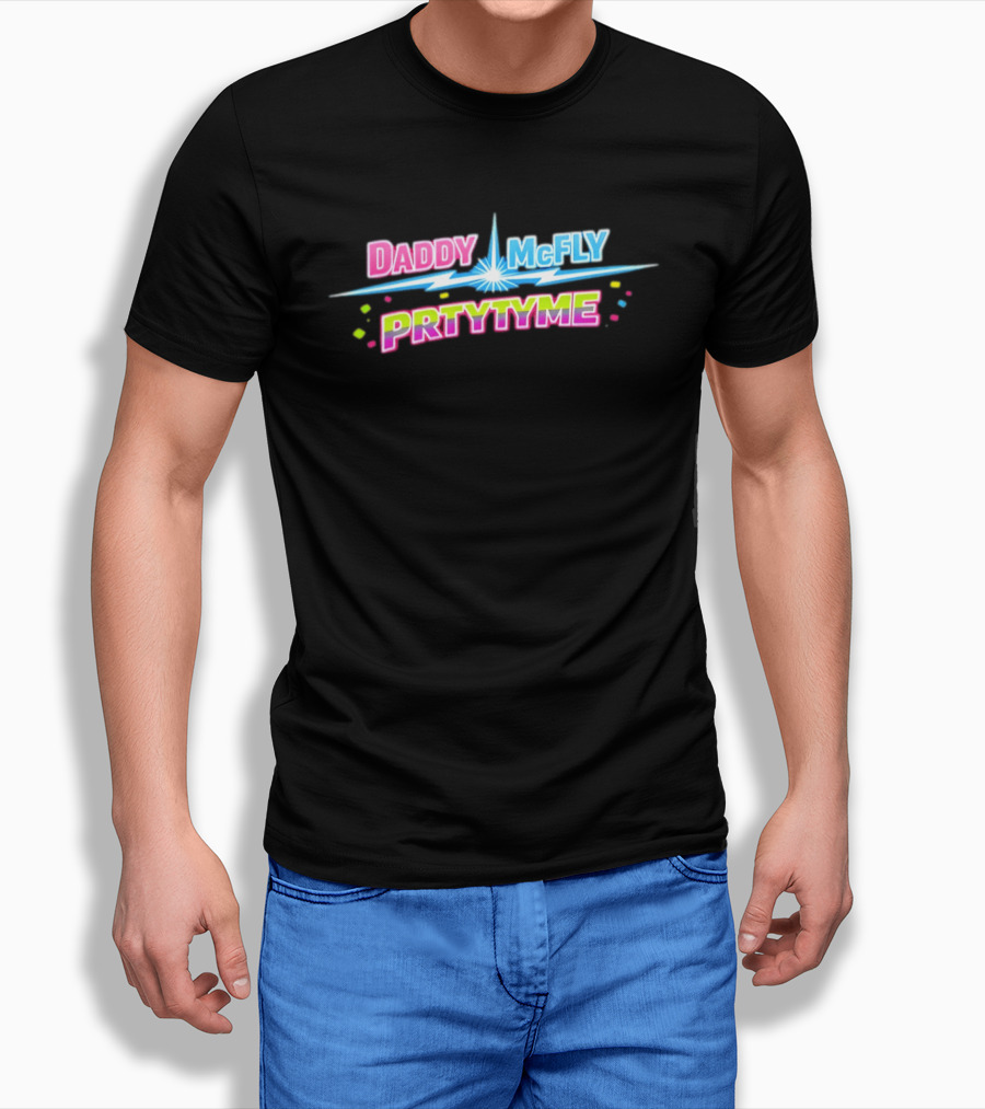 Daddy McFly Prtytyme Retro Neon Vibes T-Shirt