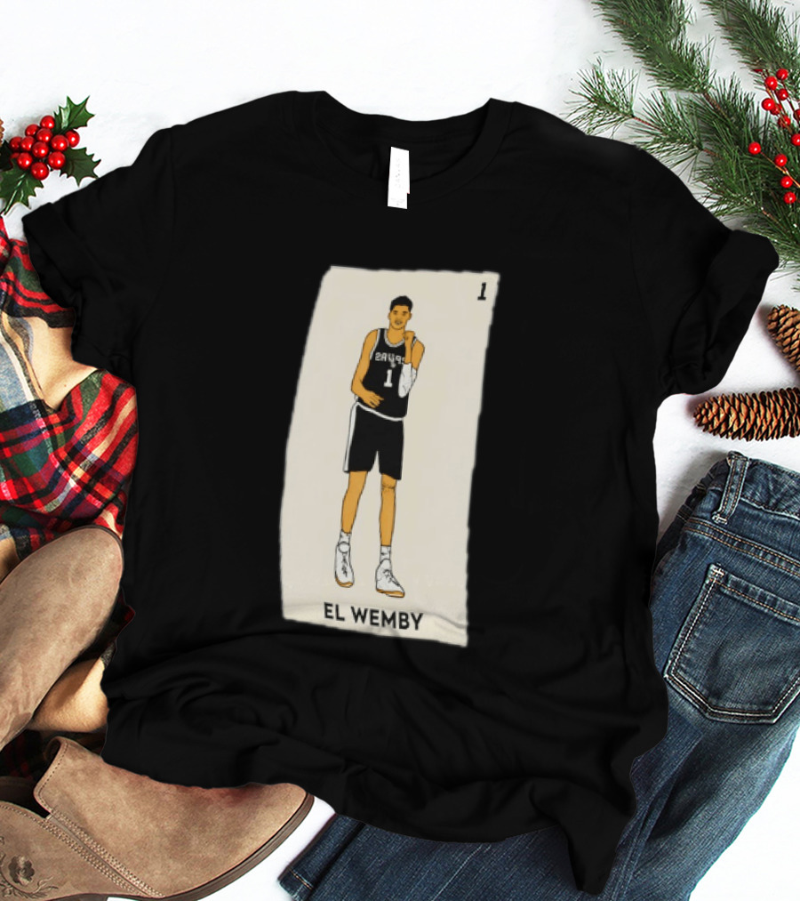 El Wemby Victor Wembanyama San Antonio Spurs Basketball 1 NBA Card T-Shirt