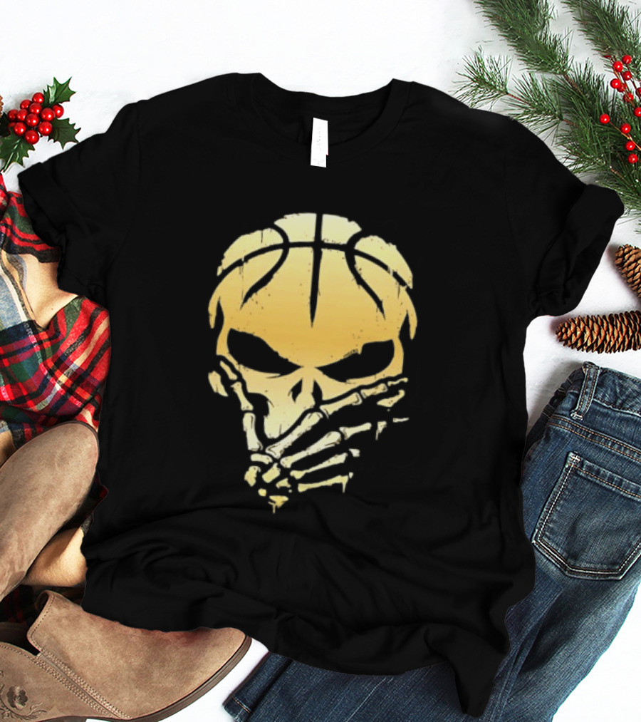 The Brunisher Gold Jalen Brunson Knicks Skull Basketball T-Shirt