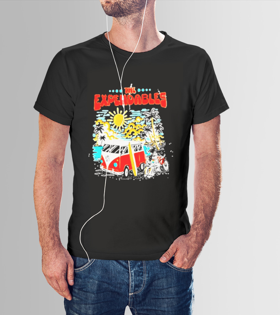 The Expendables Santa Cruz California Surf Van Beach Scene T-Shirt
