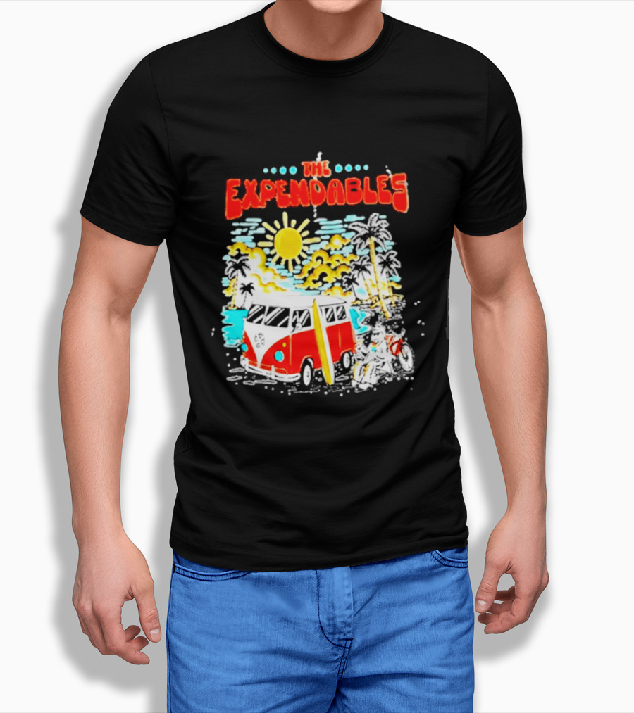 The Expendables Santa Cruz California Surf Van Beach Scene T-Shirt