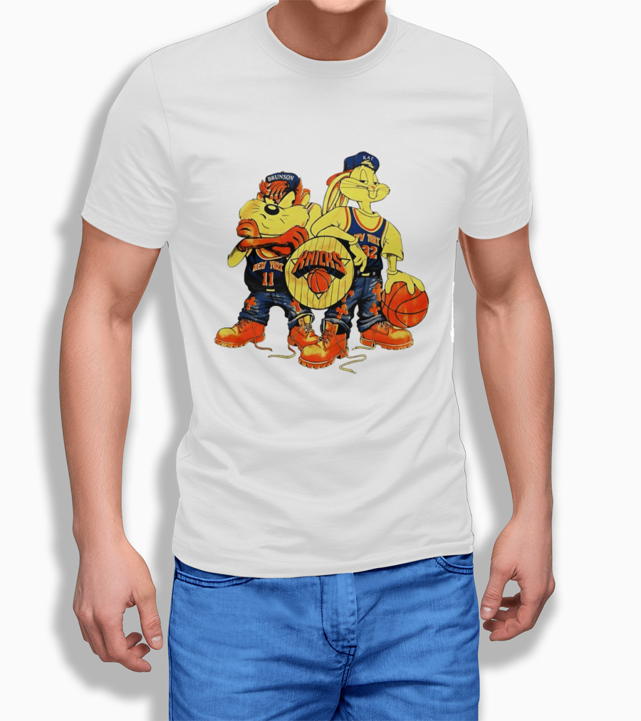 New York Knicks Bugs Bunny Taz NBA Finals Players Madison Square Garden T-Shirt