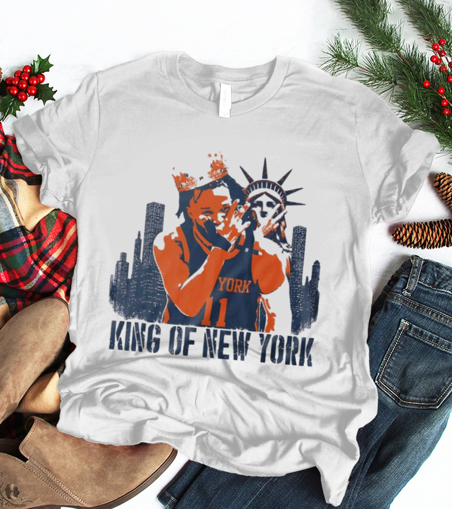 Jalen Brunson King Of New York Skyline 2026 MVP Basketball T-Shirt