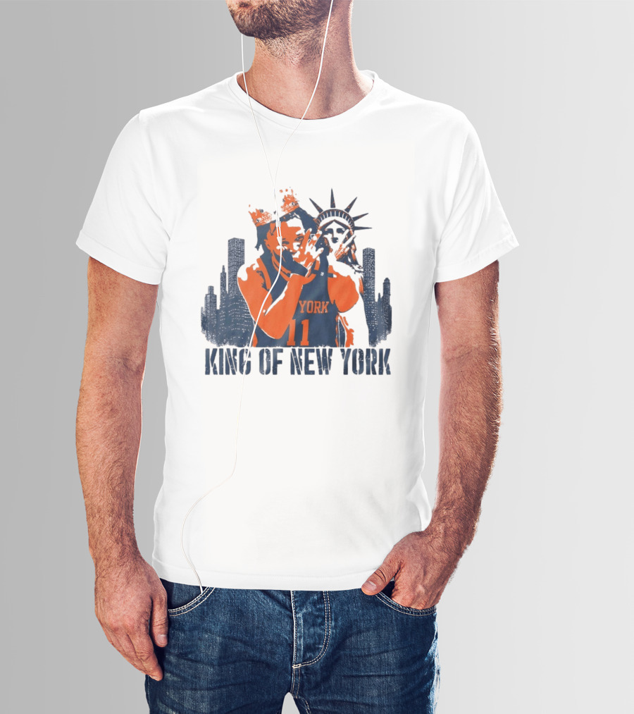 Jalen Brunson King Of New York Skyline 2026 MVP Basketball T-Shirt