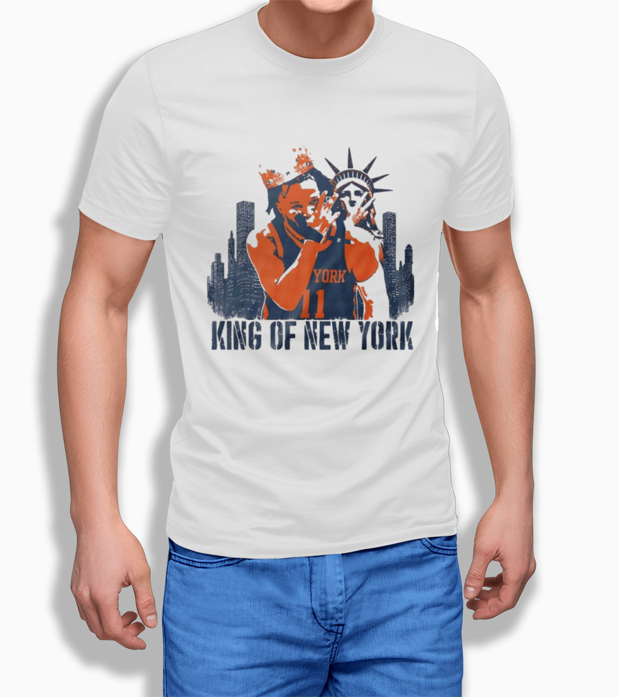 Jalen Brunson King Of New York Skyline 2026 MVP Basketball T-Shirt