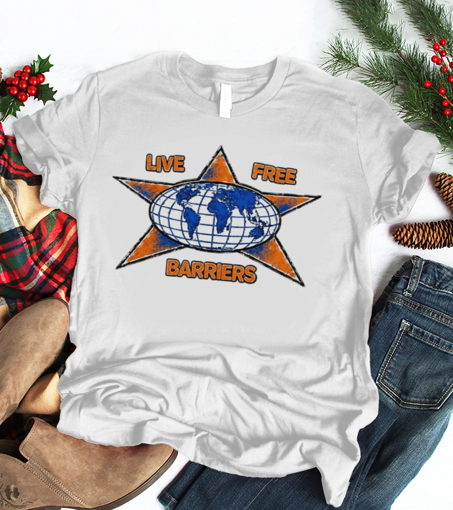 Jalen Brunson New York Knicks Captain Clutch Live Free Barriers Earth Star Globe Map T-Shirt