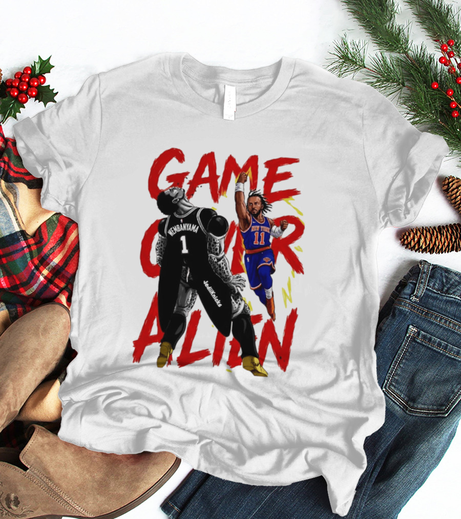 Game Over Alien Wembanyama Vs Jalen Gohan Brunson Knicks T-Shirt