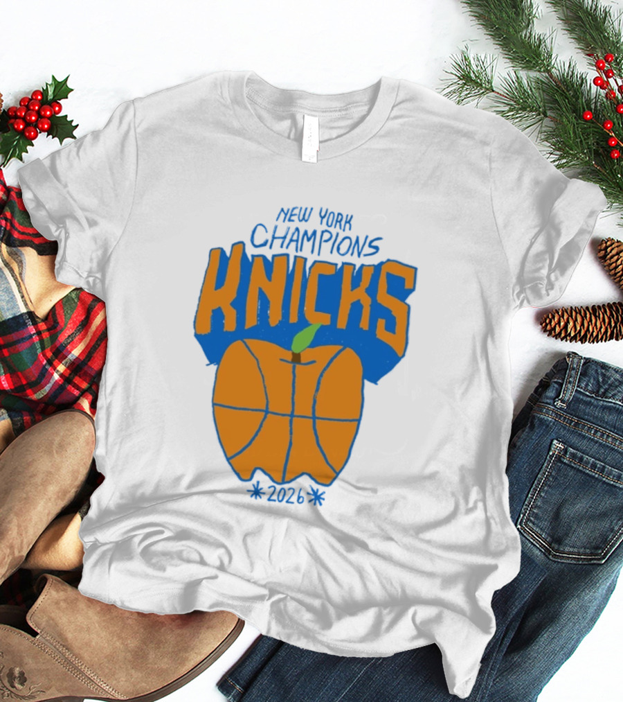 New York Champions Knicks Big Apple 2026 T-Shirt