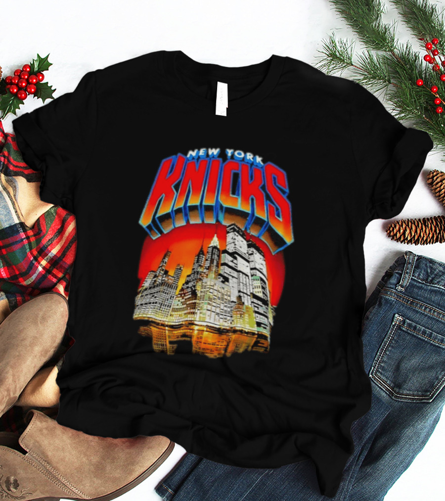 New York Knicks City Skyline Nightscape T-Shirt