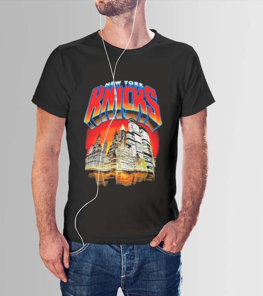 New York Knicks City Skyline Nightscape T-Shirt