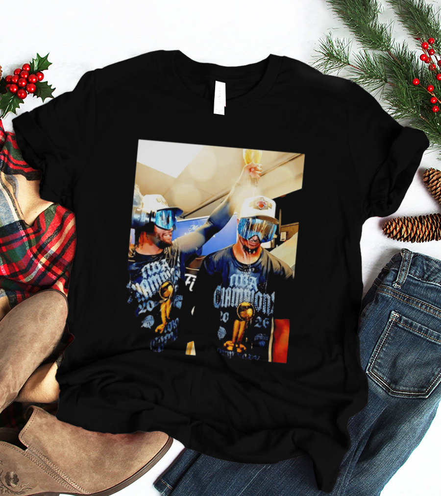 NBA Champions Celebration Jalen Brunson Josh Hart 2026 T-Shirt
