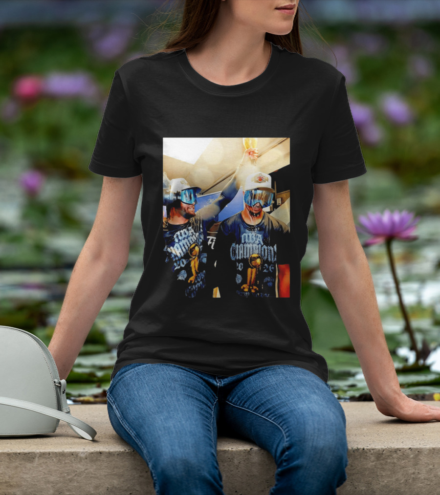 NBA Champions Celebration Jalen Brunson Josh Hart 2026 T-Shirt