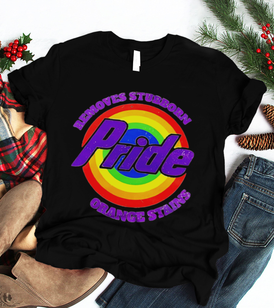 Pride Removes Stubborn Orange Stains Rainbow Circle T-Shirt