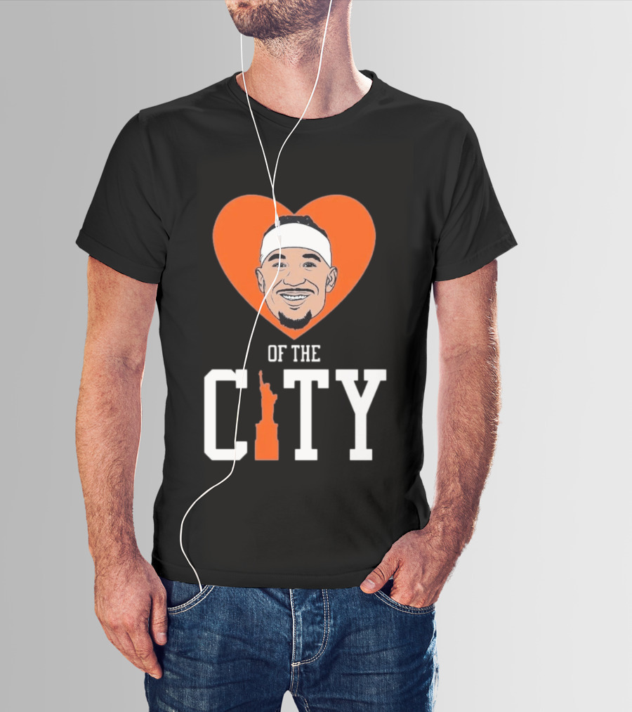 Josh Hart New York Knicks Heart Statue Of Liberty City T-Shirt