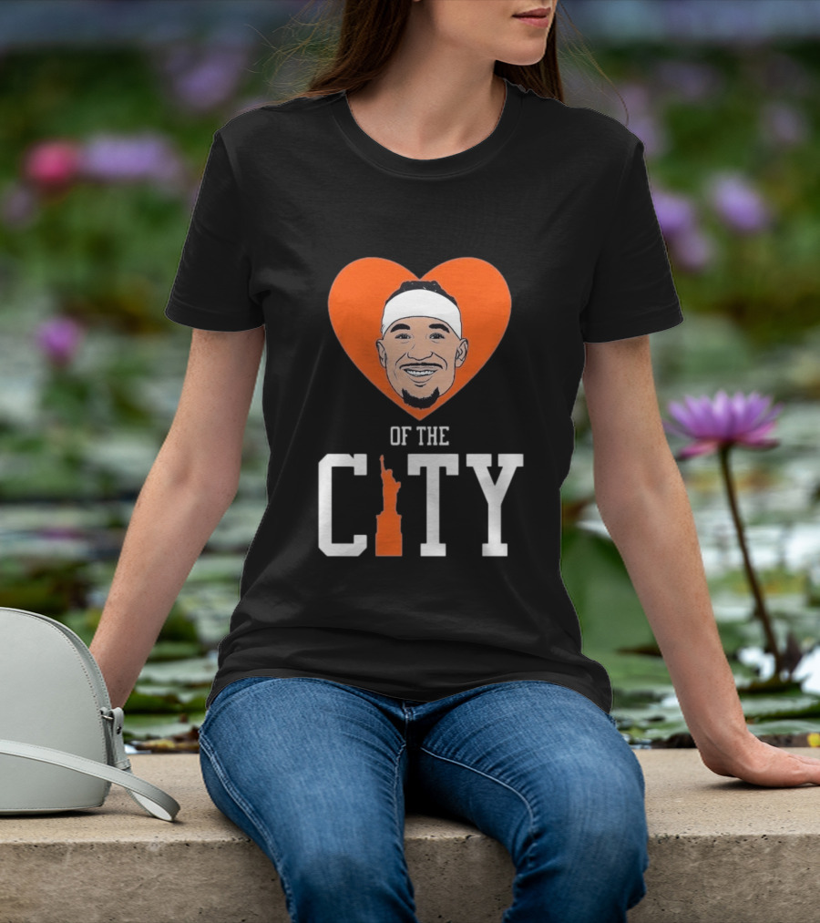 Josh Hart New York Knicks Heart Statue Of Liberty City T-Shirt