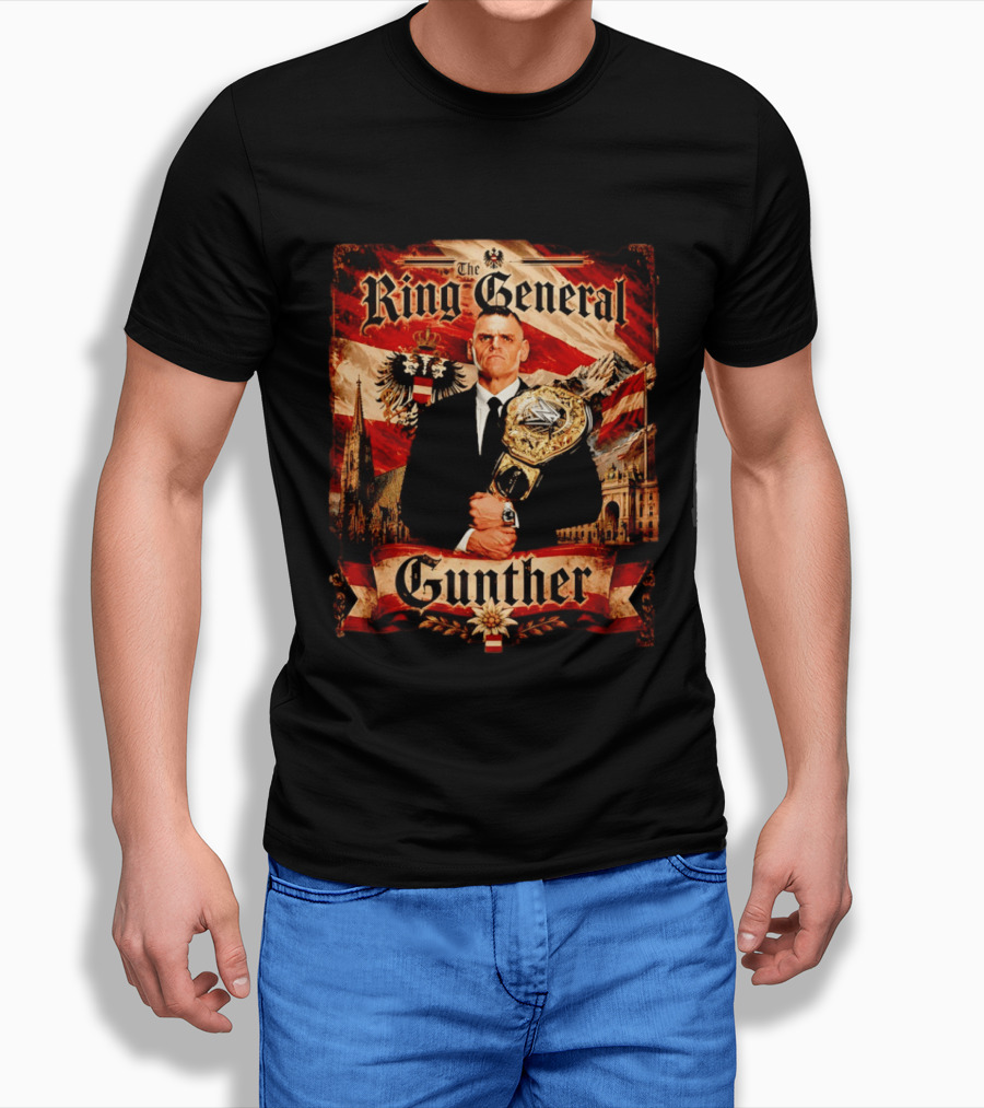 The Ring General Gunther Wrestling Champion With Eagle And Flag T-Shirt