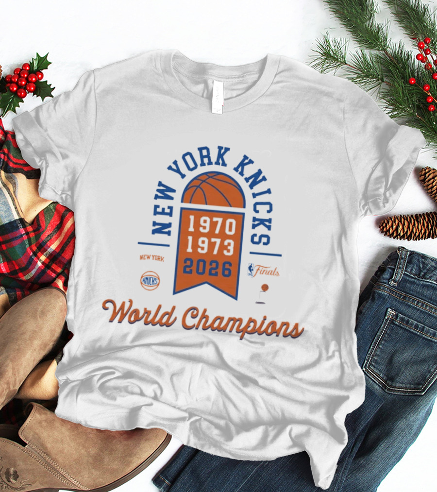 New York Knicks World Champions Basketball 3 Time 1970 1973 2026 T-Shirt