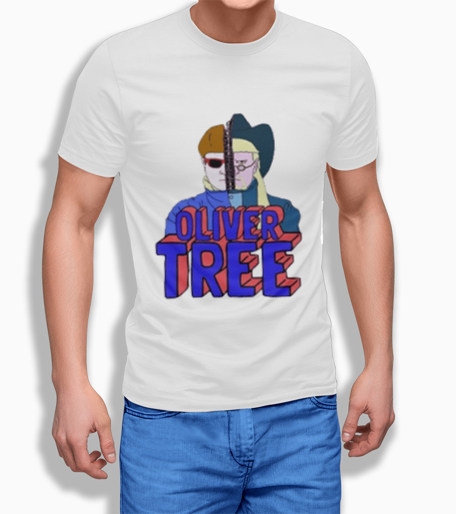 Oliver Tree Split Persona Sunglasses Half Cowboy Half Futuristic T-Shirt