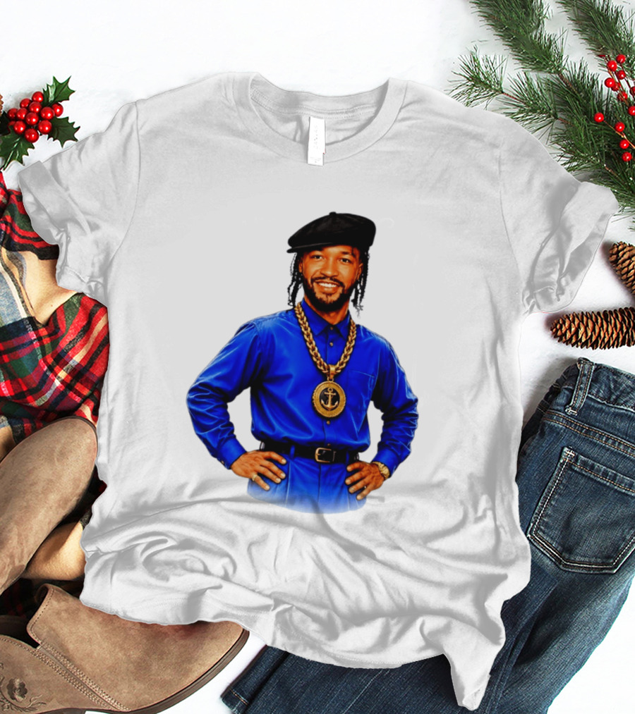Jalen Brunson NY Knicks Always Business Never Personal Anchor Chain Beret Outfit T-Shirt
