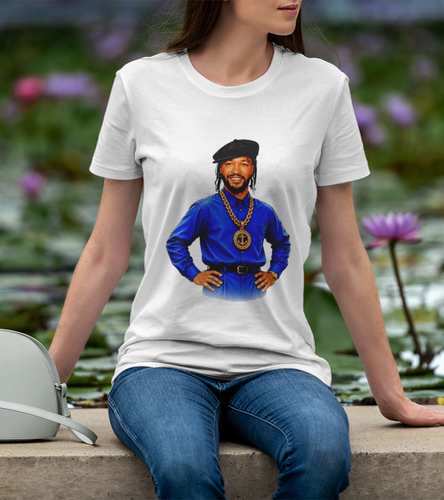 Jalen Brunson NY Knicks Always Business Never Personal Anchor Chain Beret Outfit T-Shirt