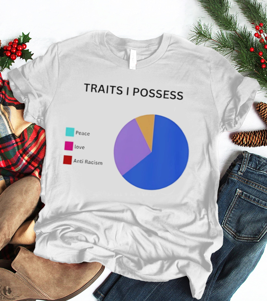 TRAITS I POSSESS Peace Love Anti Racism Chart T-Shirt