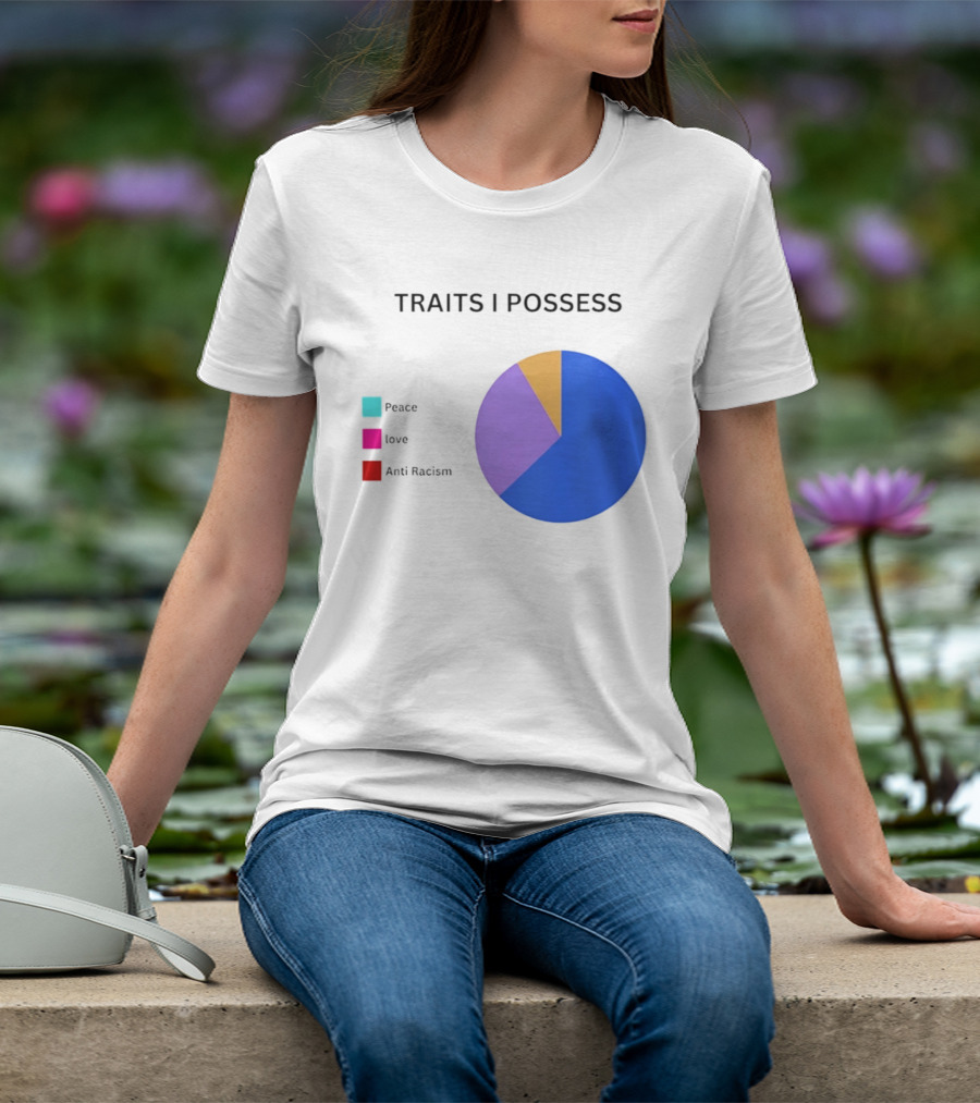 TRAITS I POSSESS Peace Love Anti Racism Chart T-Shirt