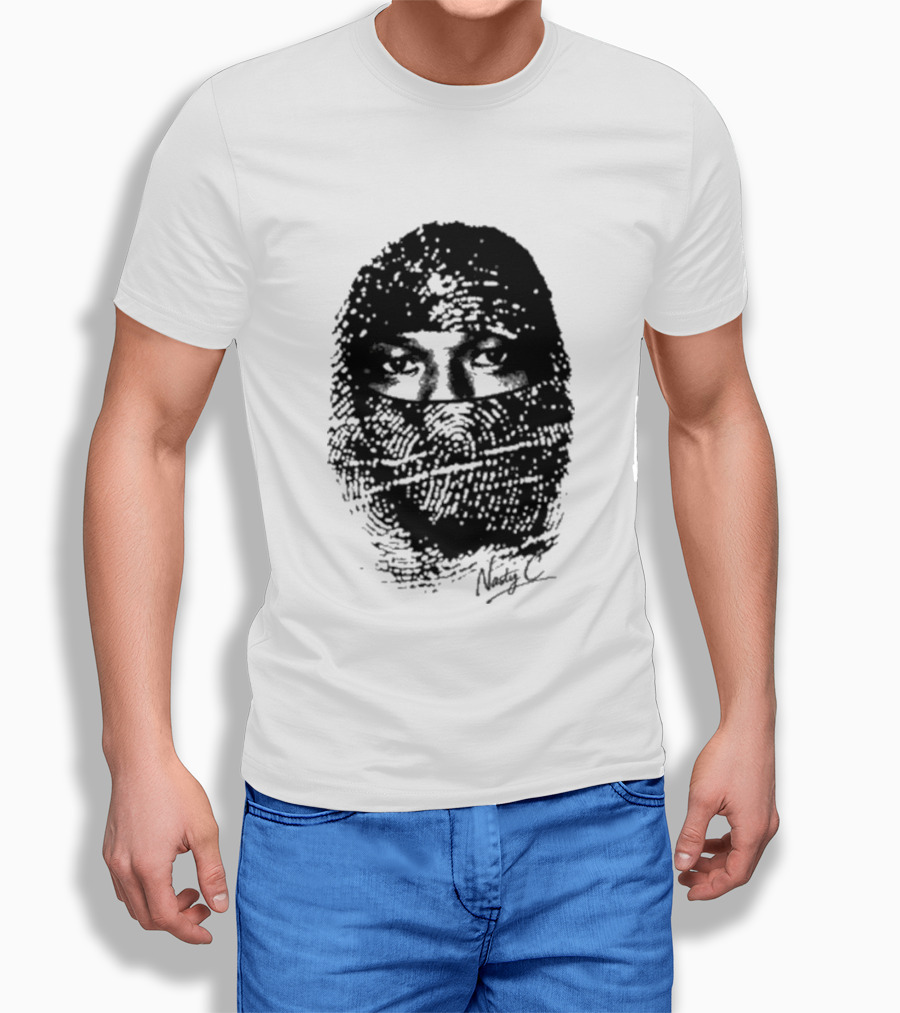 Nasty C Fingerprint Face Oversized Signature T-Shirt