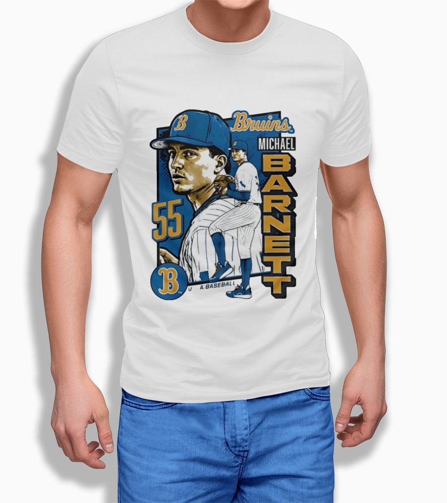 UCLA Bruins Michael Barnett 55 Baseball Pitcher T-Shirt